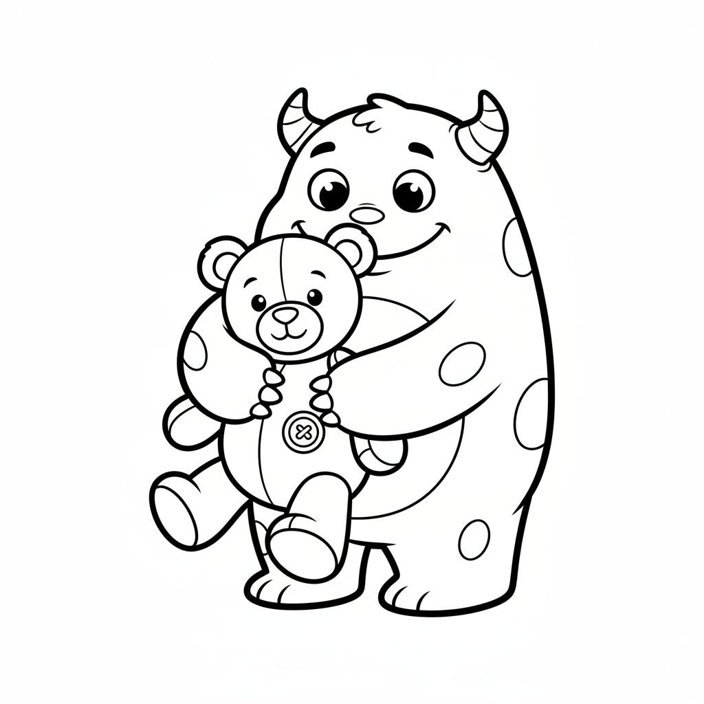 Süßes Monster mit Teddybär