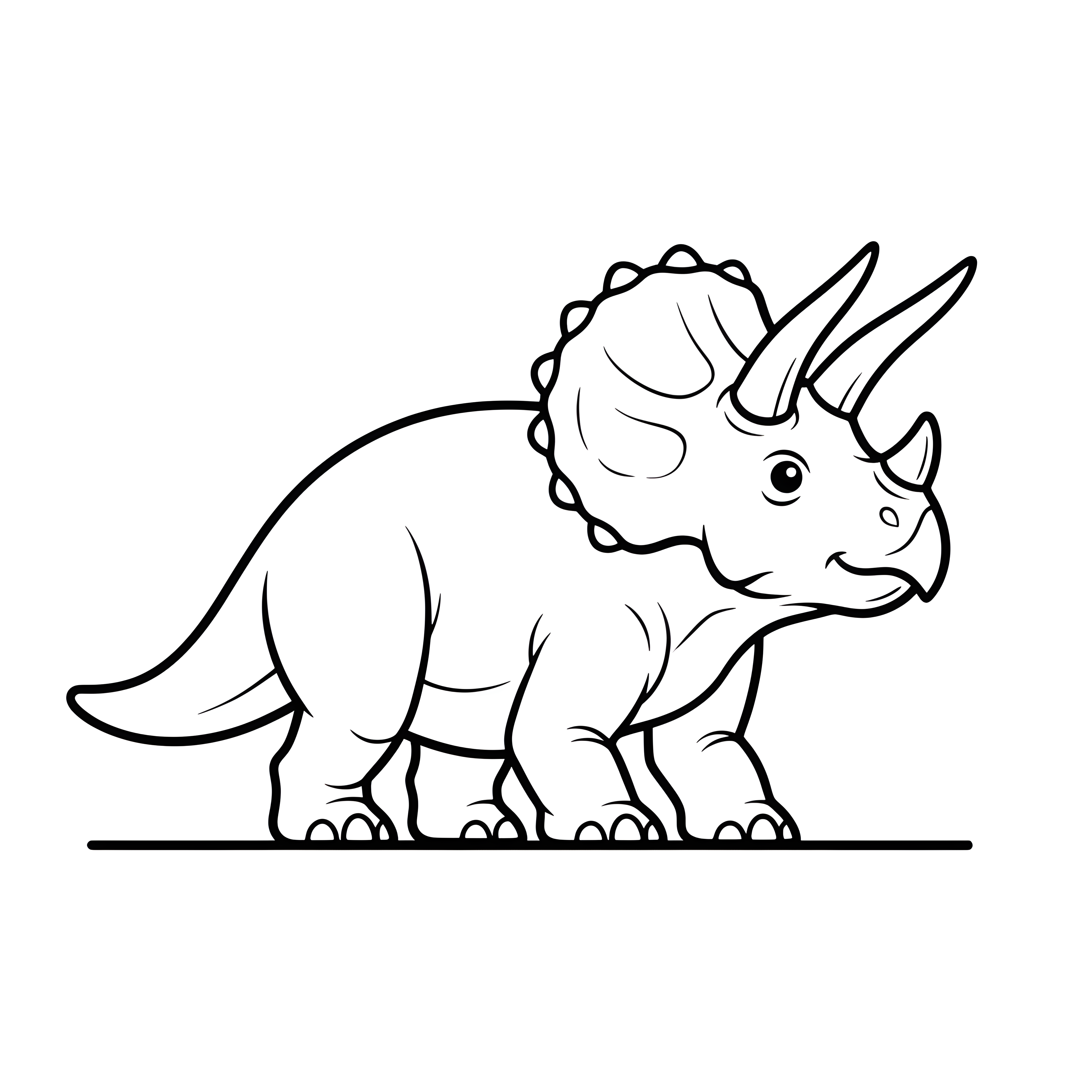 Triceratops mit drei Hörnern und Nackenschild