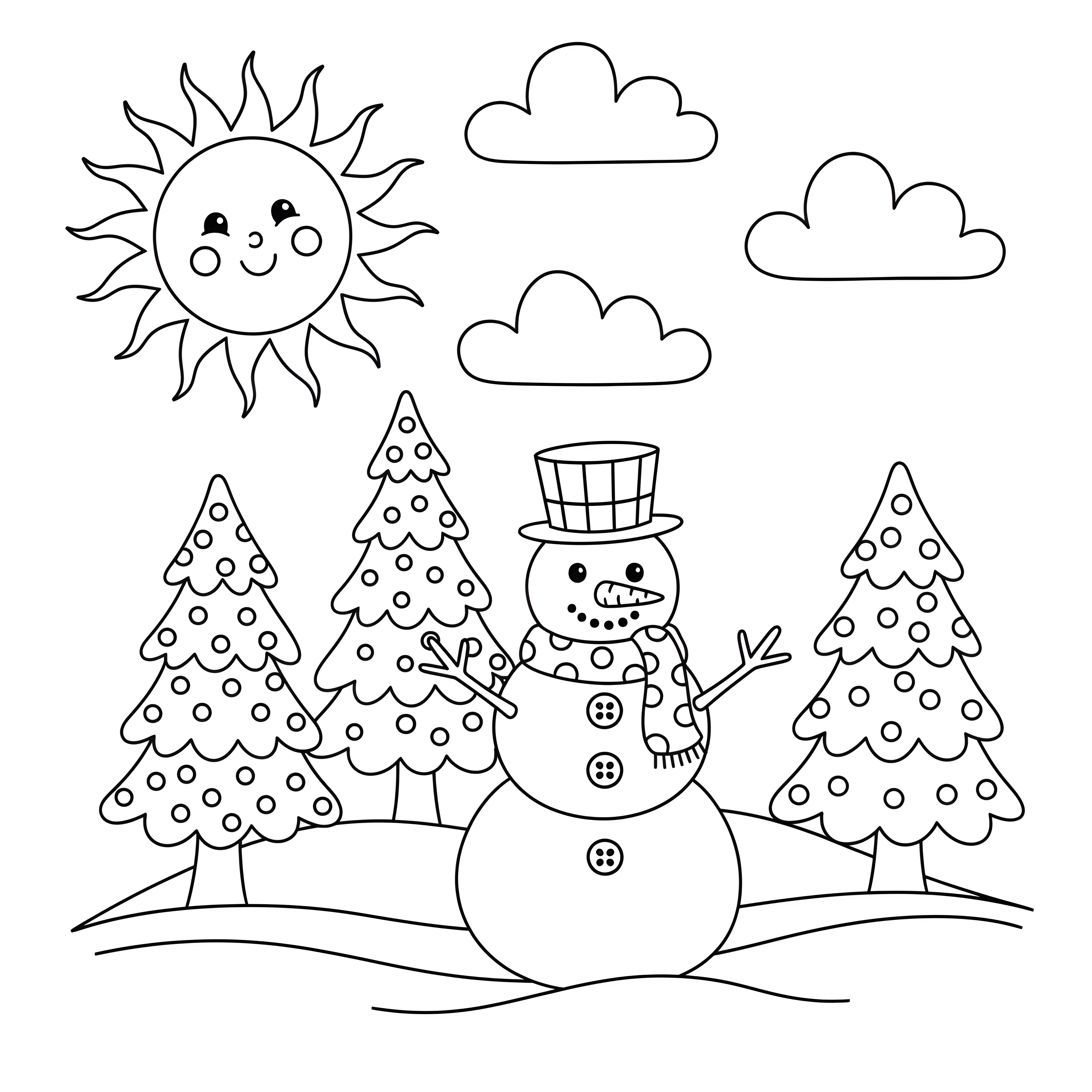 Winterlandschaft mit Schneemann