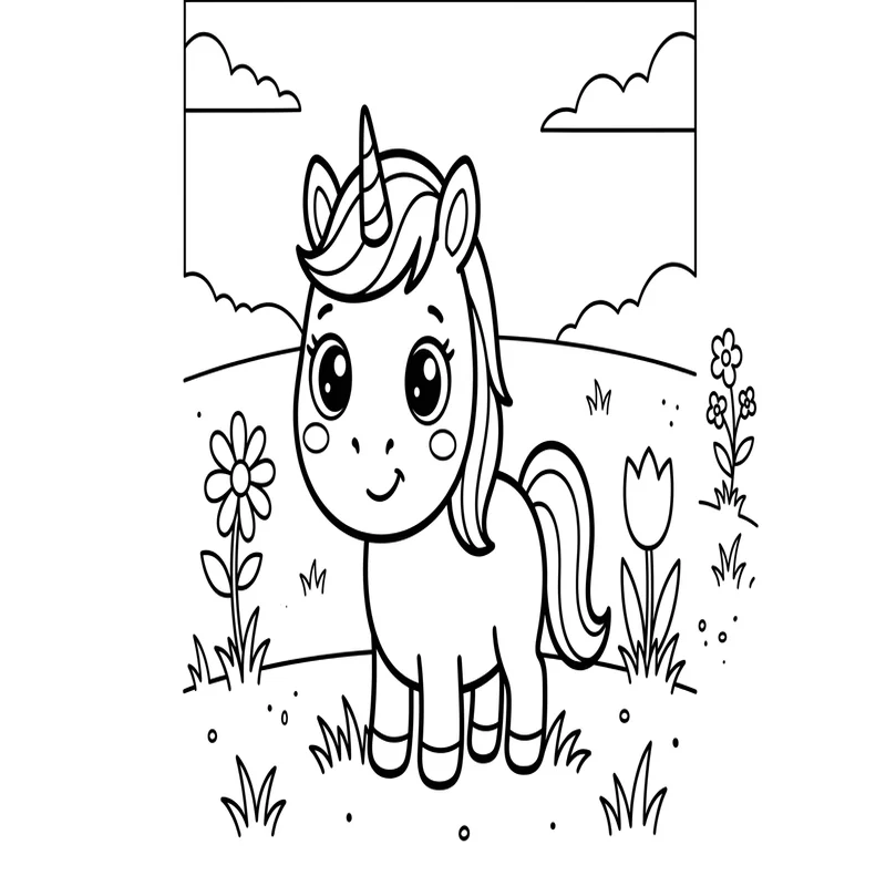 Baby Einhorn Ausmalbild – Niedliches Einhorn-Baby