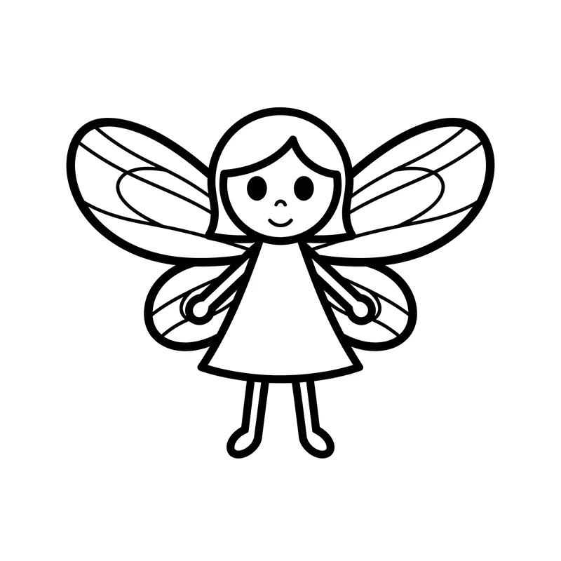 Fee mit Flügeln zum Ausmalen