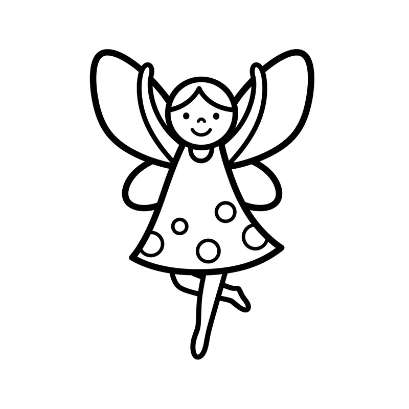Tanzende Fee Ausmalbild für Kinder 3-5 Jahre