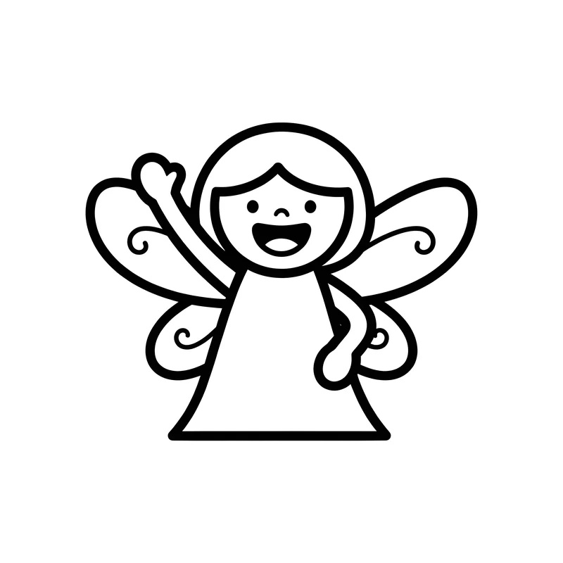 Winkende Fee Ausmalbild für Kinder 3-5 Jahre