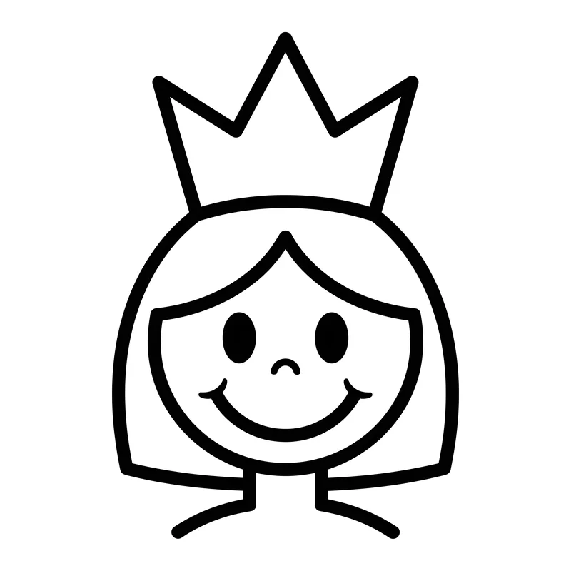 Prinzessin mit Krone zum Ausmalen