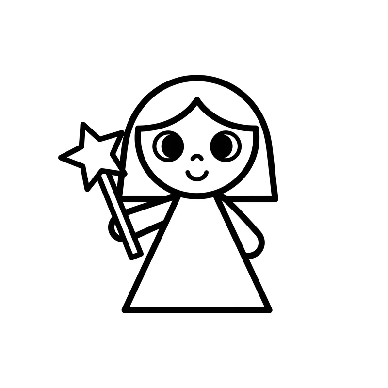 Prinzessin mit Zauberstab zum Ausmalen