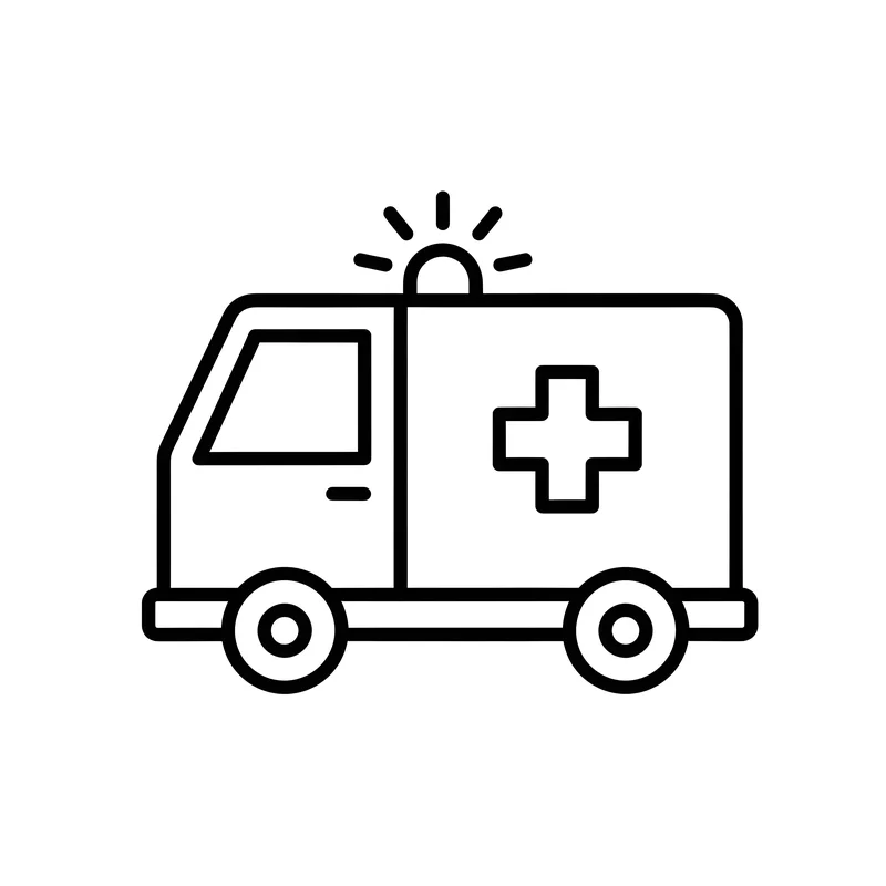 Krankenwagen mit Blaulicht zum Ausmalen