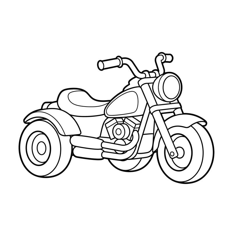 Dreirad-Motorrad stabil zum Ausmalen