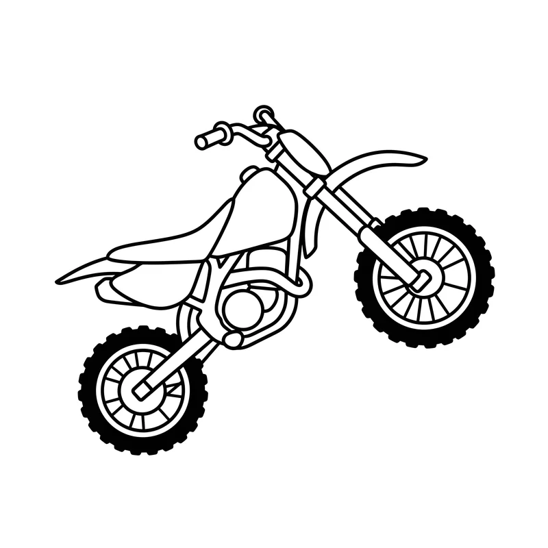 Motocross-Motorrad für Kinder zum Ausmalen