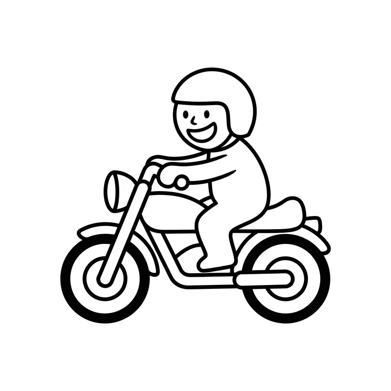 Motorrad mit Fahrer zum Ausmalen