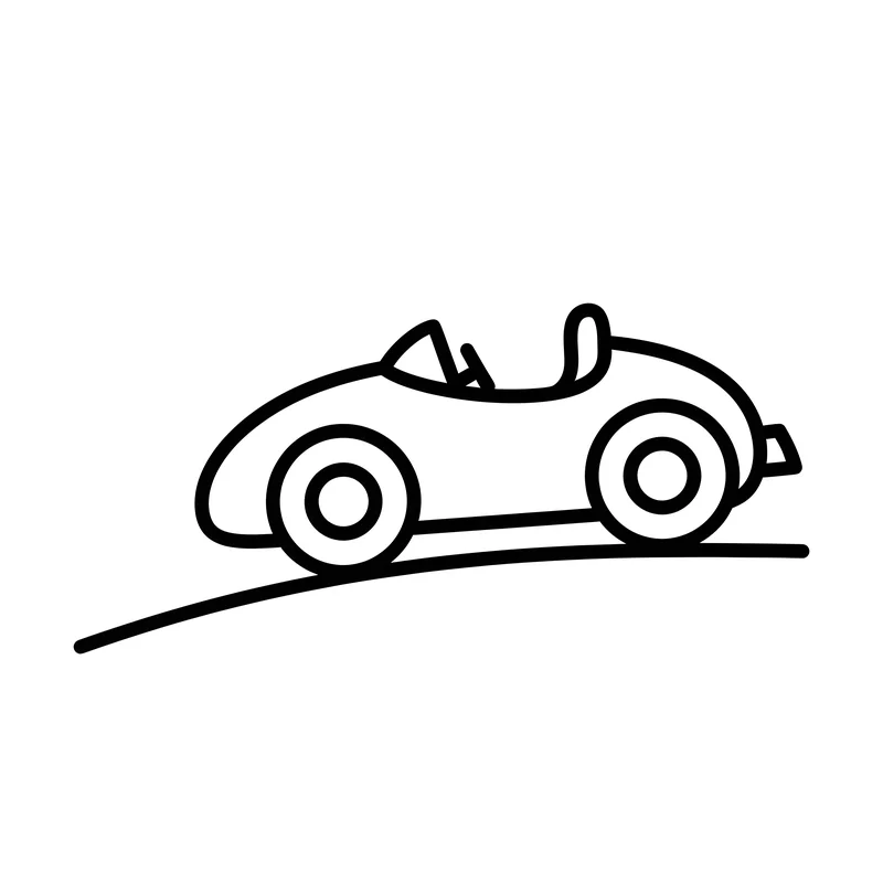 Rennauto auf Kurve zum Ausmalen