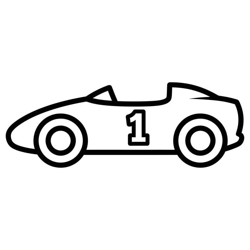 Rennauto einfach zum Ausmalen