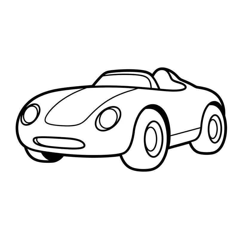 Rennauto mit Scheinwerfern zum Ausmalen