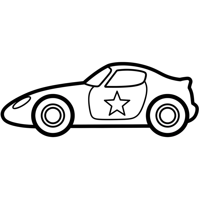 Rennauto mit Stern zum Ausmalen