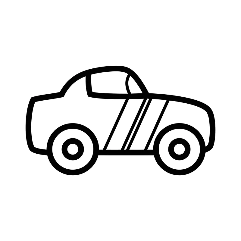 Rennauto mit Streifen zum Ausmalen