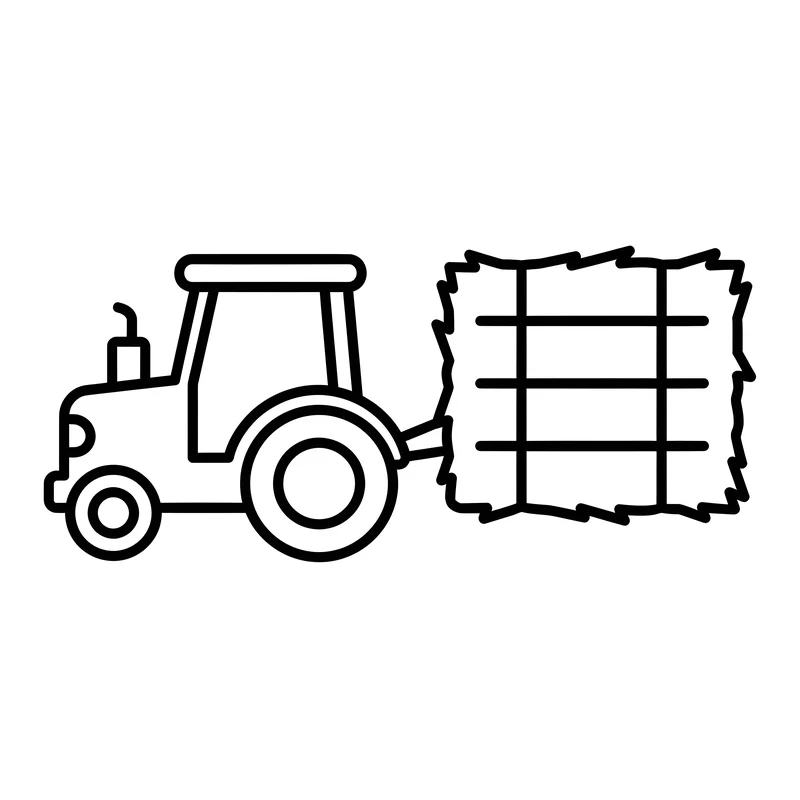 Traktor mit Heuballen zum Ausmalen