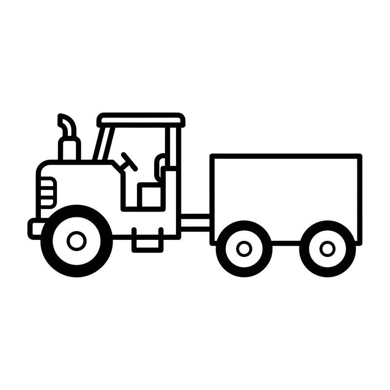 Traktor mit Wagen zum Ausmalen