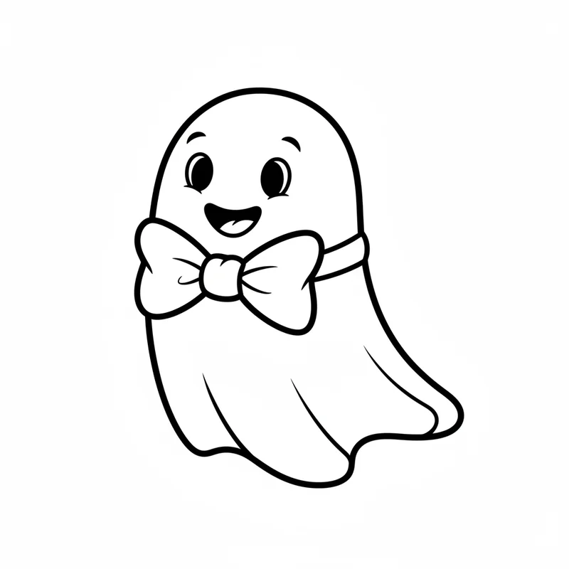 Freundlicher Geist mit Fliege zum Ausmalen