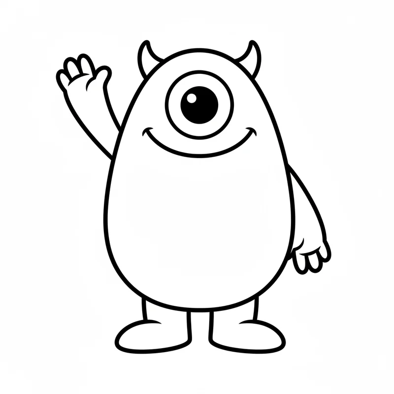 Freundliches einäugiges Monster zum Ausmalen