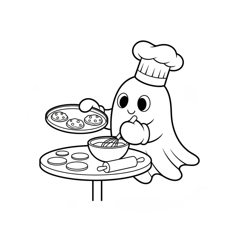 Geist beim Backen zum Ausmalen