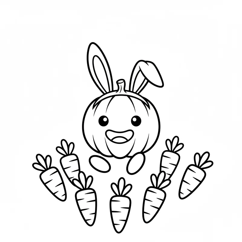 Kürbis mit Hasenohren zum Ausmalen