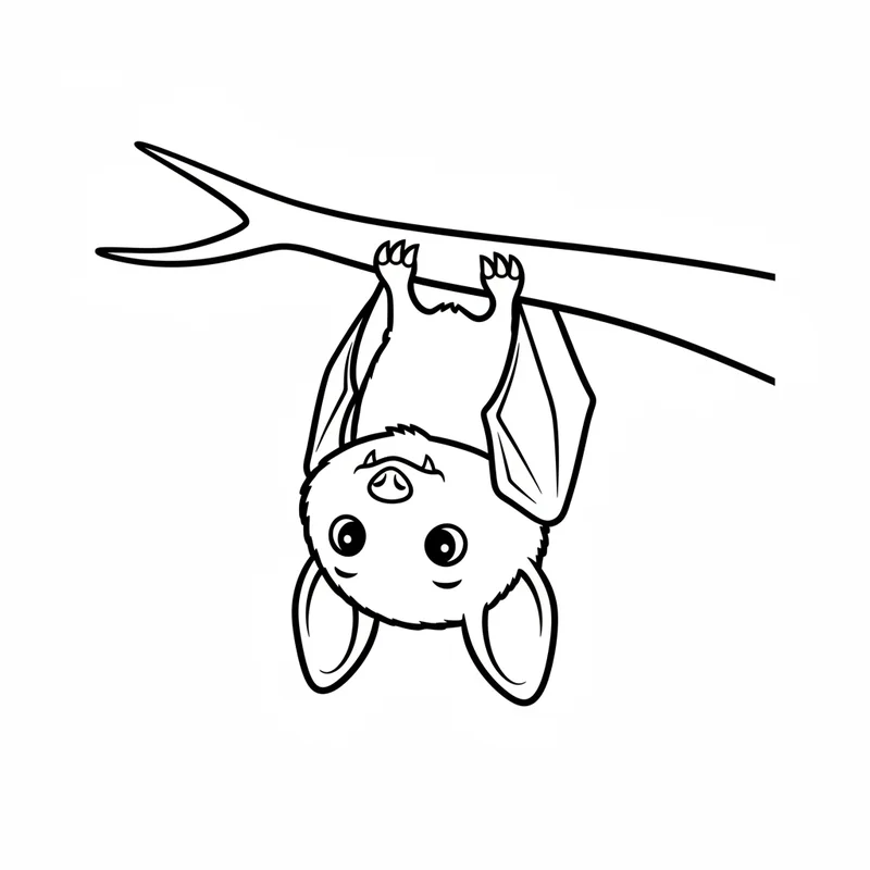 Süße Baby-Fledermaus zum Ausmalen