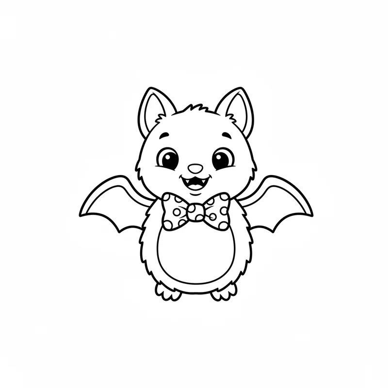 Süße Fledermaus mit Schleife zum Ausmalen