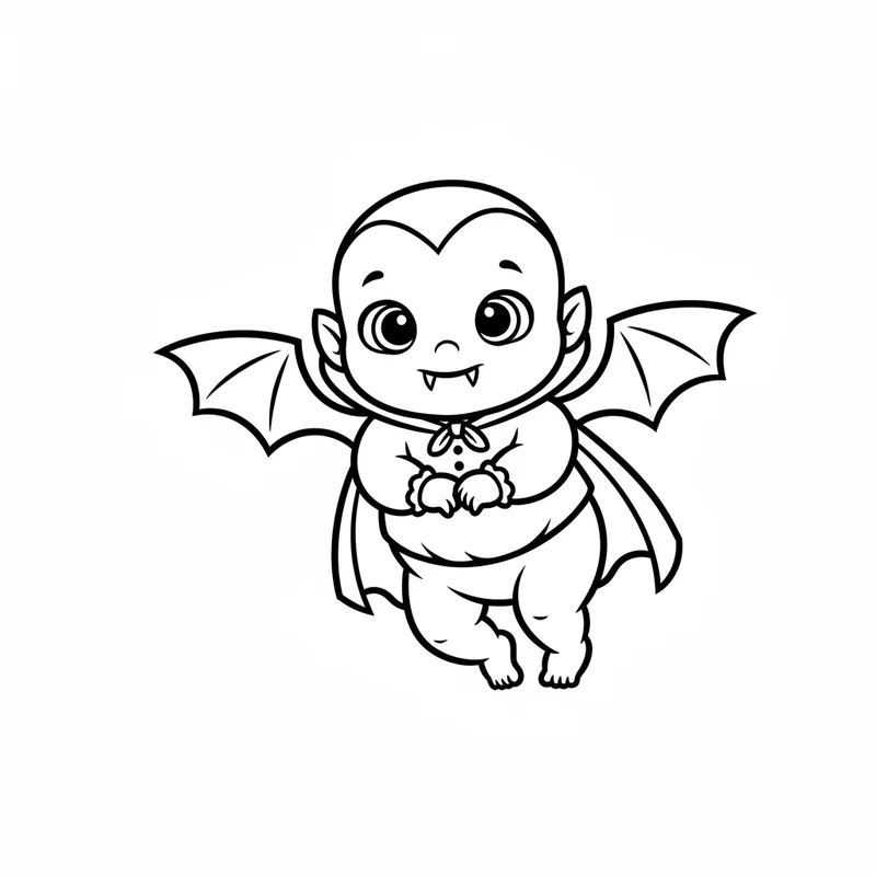 Süßer Babyvampir zum Ausmalen