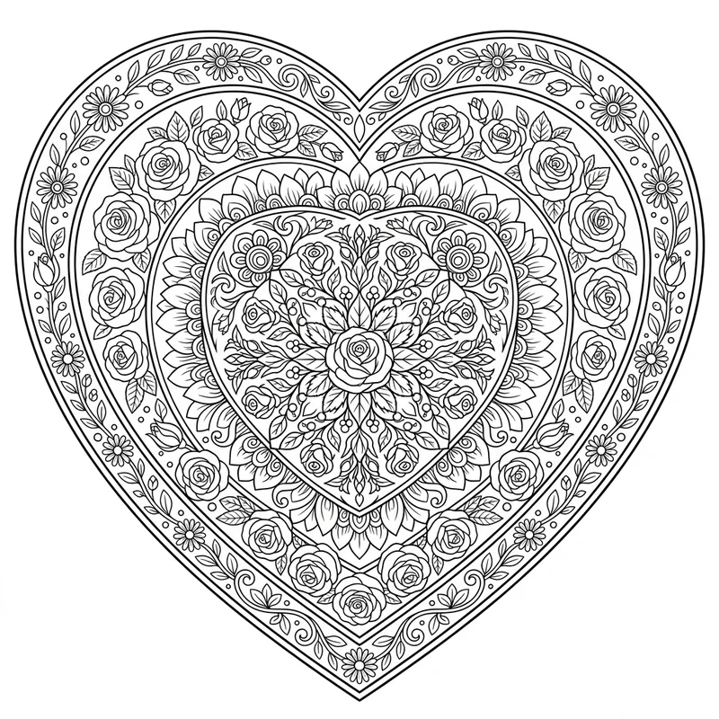 Muttertag Mandala Herzen – Muttertag Ausmalbild kostenlos