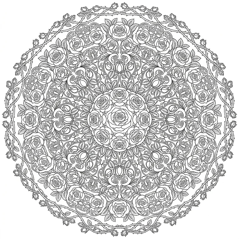 Muttertag Blumen Mandala – Muttertag Ausmalbild kostenlos