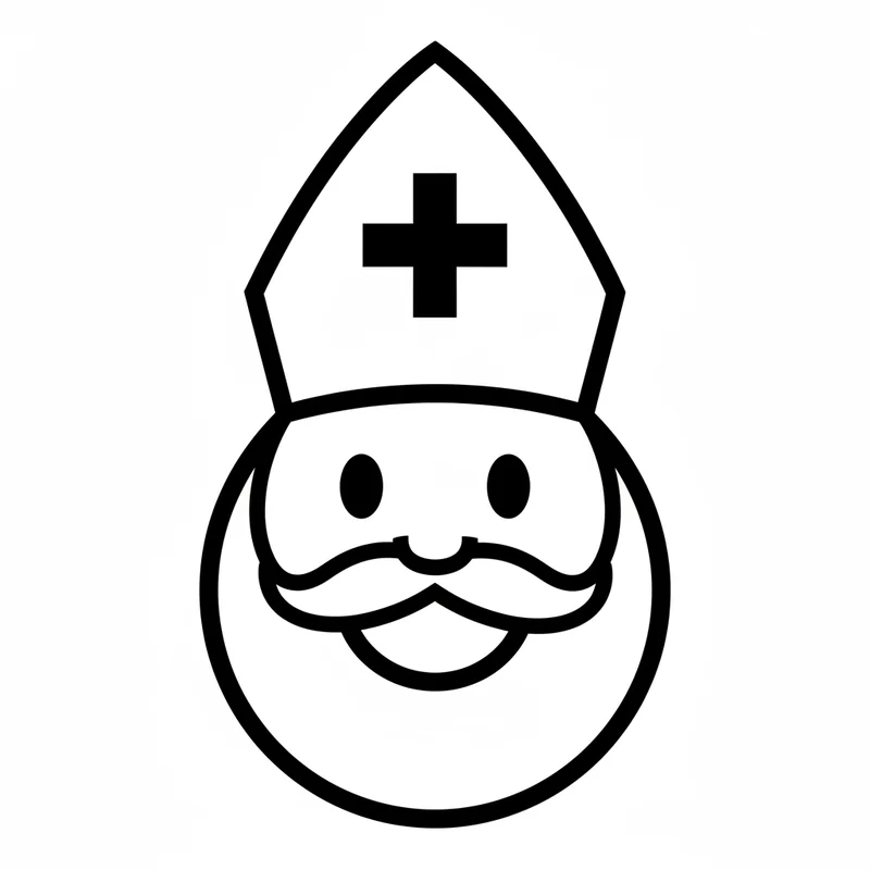 Nikolaus mit Bart und Mitra zum Ausmalen