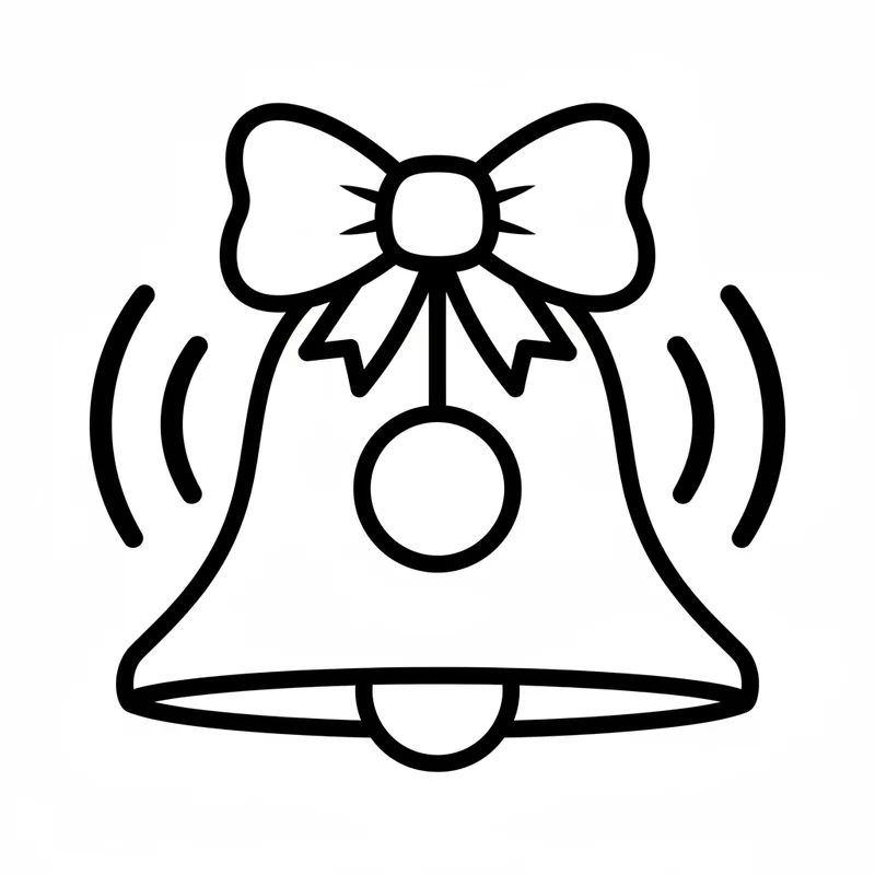 Festliche Glocke mit großer Schleife zum Ausmalen