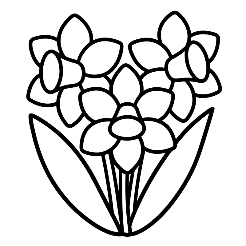 Osterglocken im Frühling zum Ausmalen