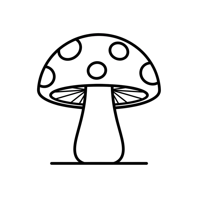 Glückspilz mit Punkten zum Silvester zum Ausmalen