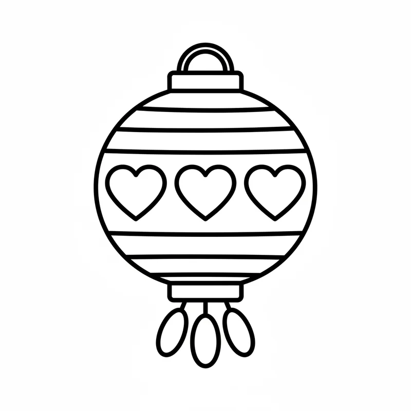 Laterne mit Herzen zum Ausmalen