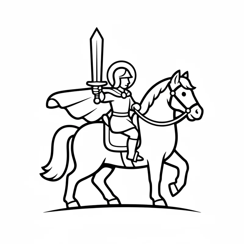 Sankt Martin auf dem Pferd zum Ausmalen