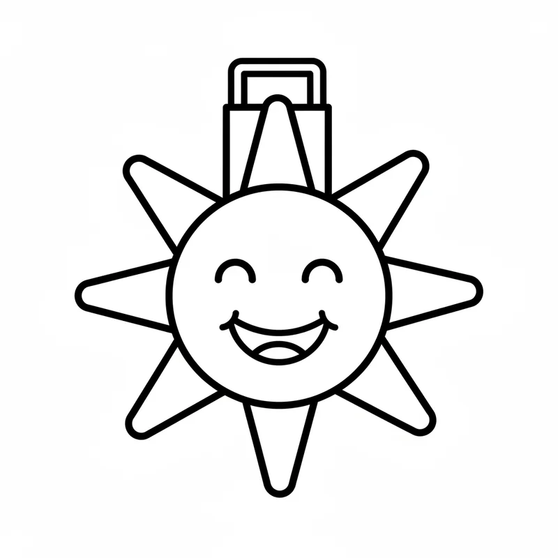 Fröhliche Sonnenlaterne zum Ausmalen