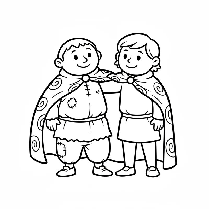 St. Martin mit Freund zum Ausmalen