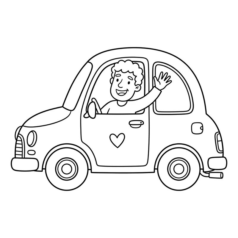 Vatertag Auto – Vatertag Ausmalbild kostenlos