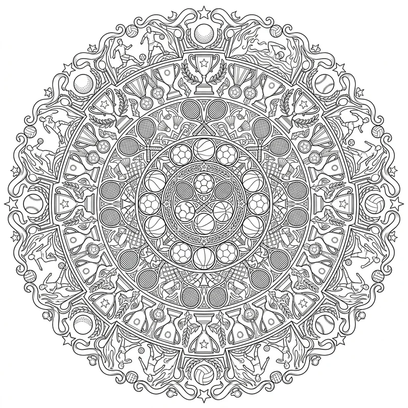 Vatertag Sport Mandala – Vatertag Ausmalbild kostenlos