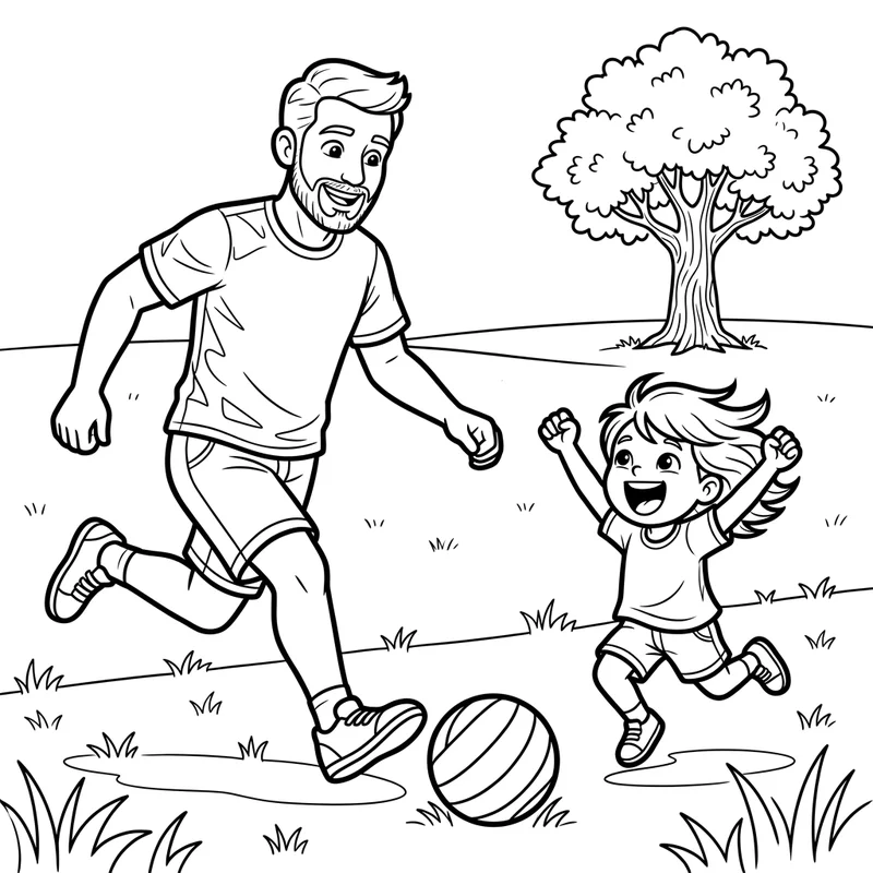 Vatertag Vater Kind – Vatertag Ausmalbild kostenlos