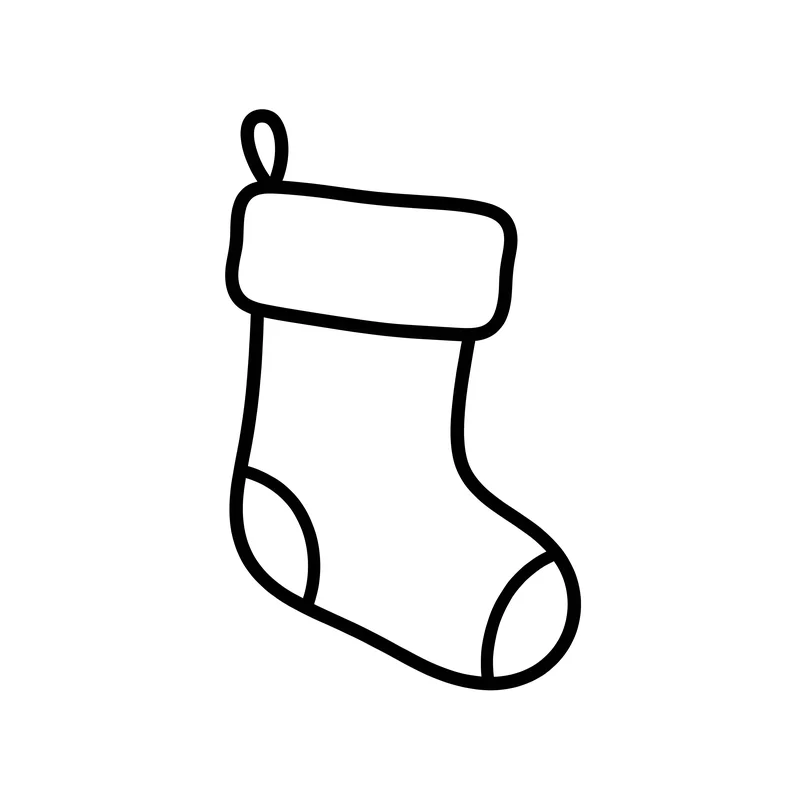 Weihnachtsstrumpf zum Ausmalen
