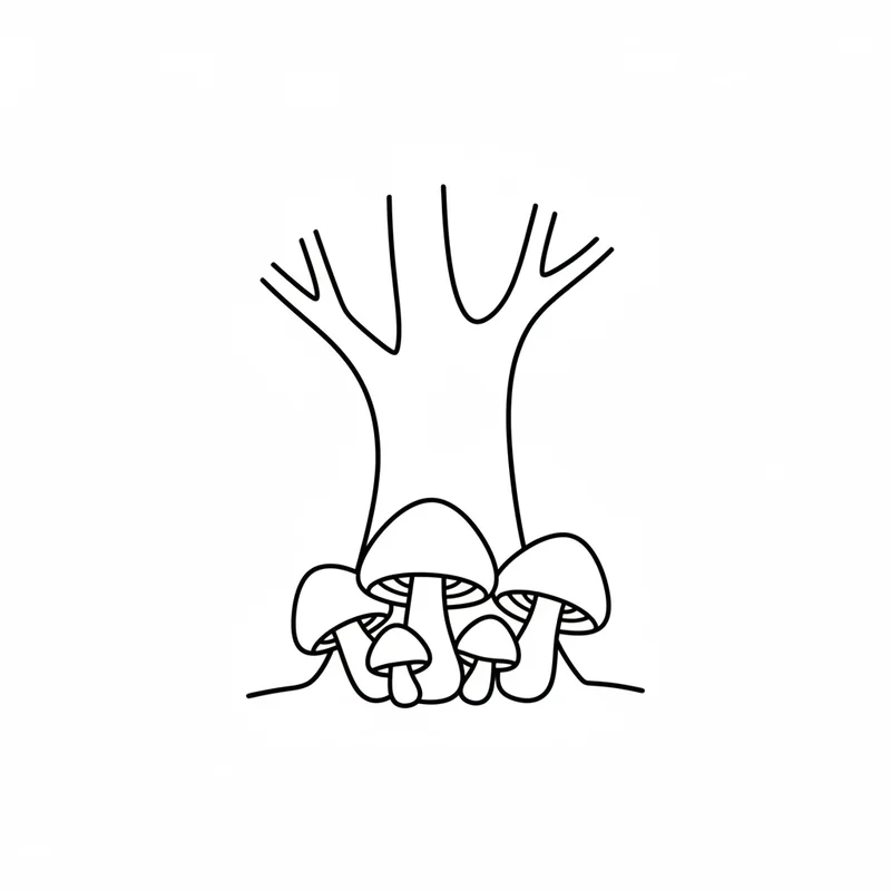 Baumstamm mit Pilzen