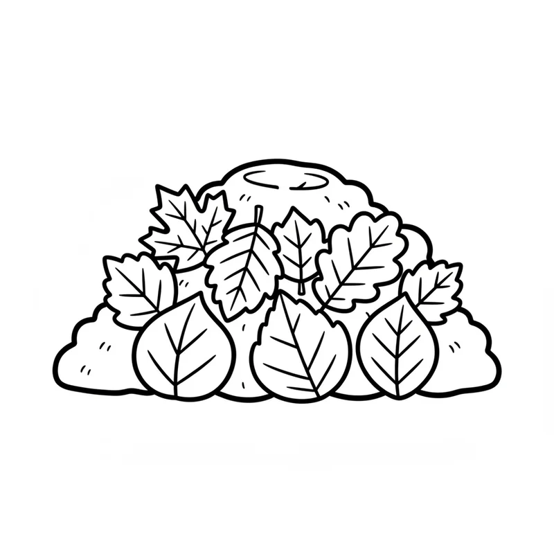 Großer Laubhaufen mit Blättern