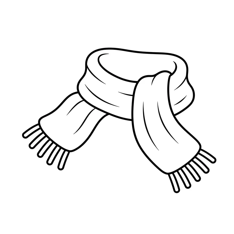 Warmer Herbstschal mit Fransen zum Ausmalen