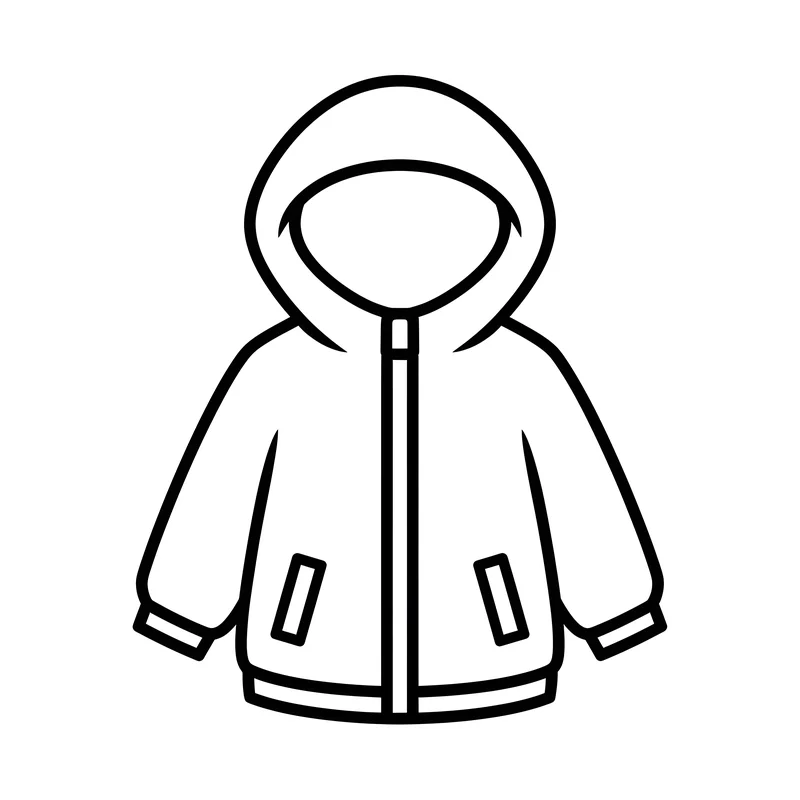 Warme Winterjacke mit Kapuze und Taschen zum Ausmalen