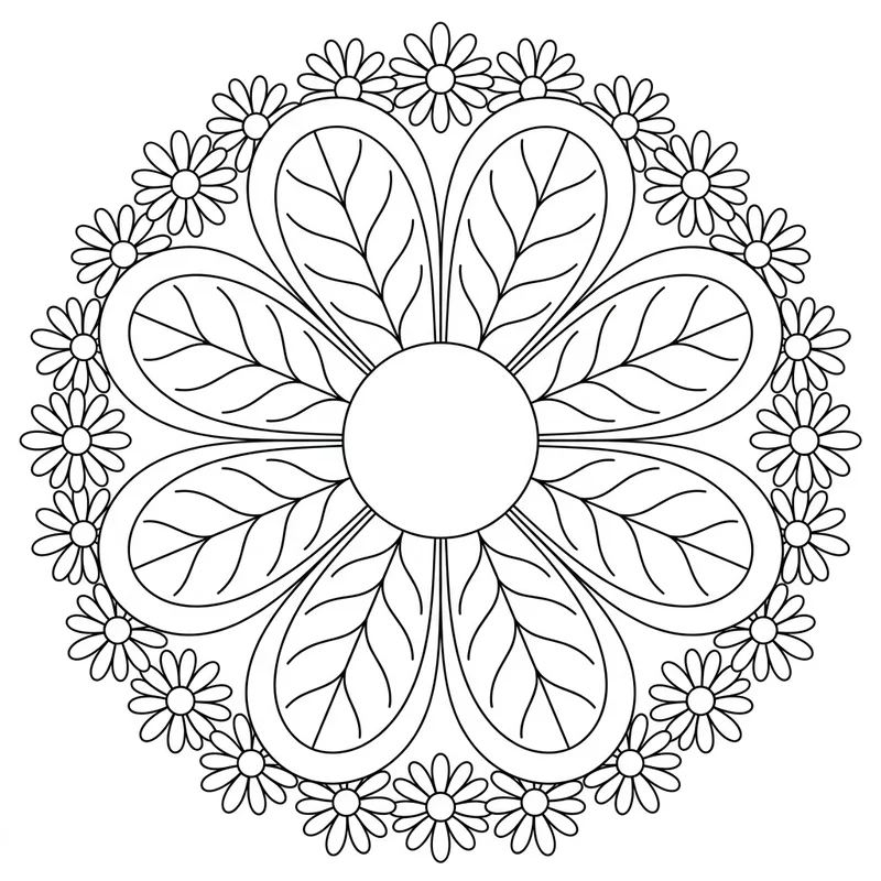 Blumen Mandala zum Ausmalen
