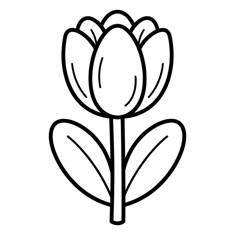 Einfache Tulpe Ausmalbild
