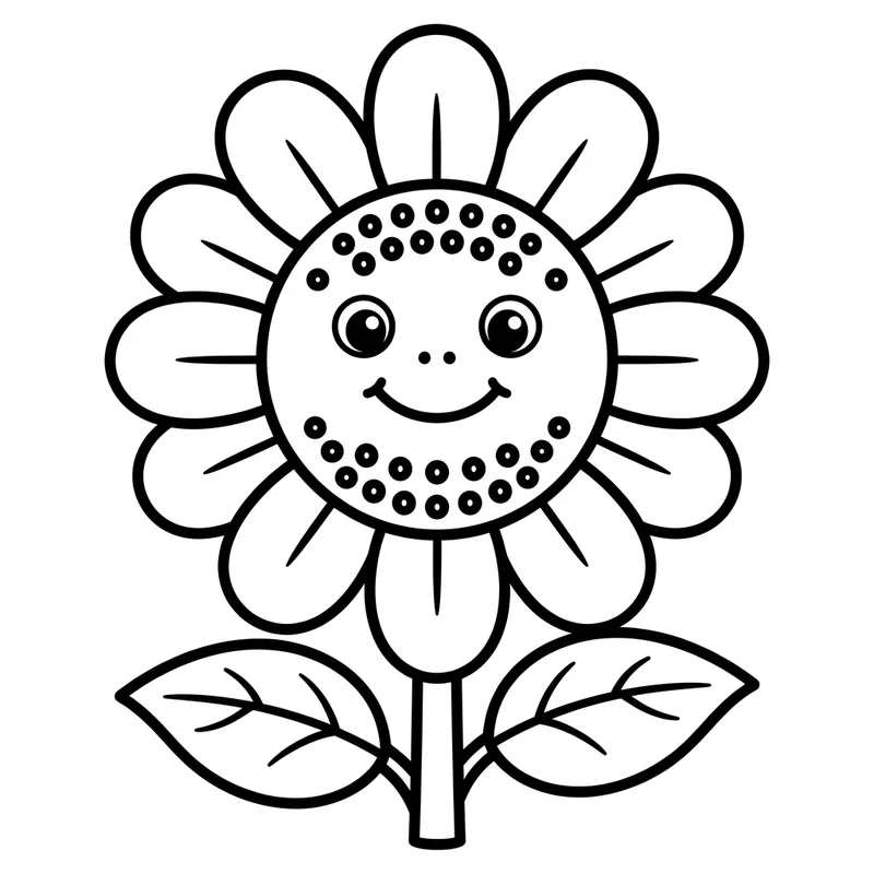 Große Sonnenblume zum Ausmalen