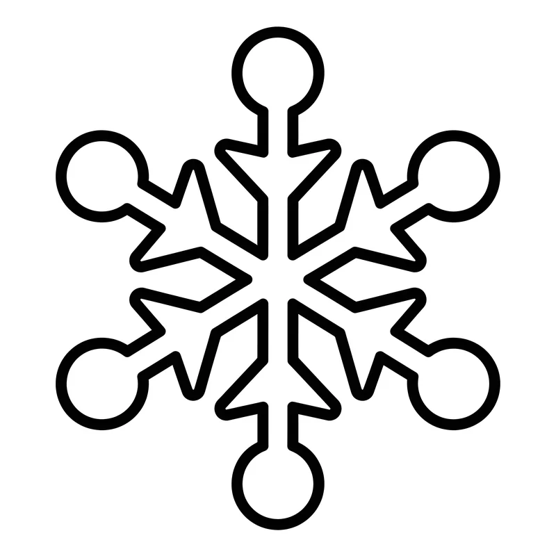 Einfache Schneeflocke zum Ausmalen