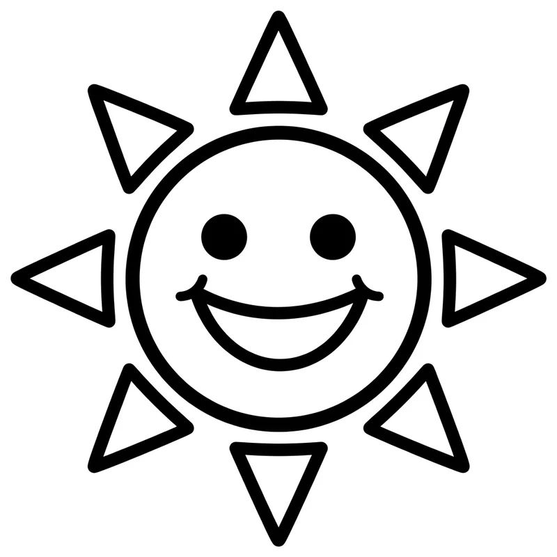 Lachende Sonne zum Ausmalen